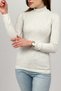 Women's Plush Long Sleeve Half Turtleneck Bodysuit Soft White 1 Piece - 9