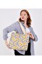 |   Canvas Women's Bag, Large Size, Lined, Snap Fastener, Inner Pocket, Botanical Pattern, Casual - 4