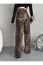 Women's Leopard Pattern High Waist Lycra Wide Leg Pants - 4