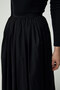 Modest Women's Zipper Detailed Lined Gathered Voile Relaxed Black Skirt - 5
