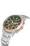 Classic Men's Wrist Watch Silver Green Copper Color Pl-0968E3X