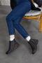 Women's Genuine Leather Zippered Extra Soft Black Boots - 4