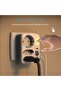 3 مقابس حائط متعددة 8 في 1 باللون الأبيض وموسعة لشاحن USB مع ضوء ليلي ومخرج كهربائي - 3