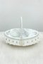 White Bridal Basket, Velvet Silver Shiny Stone Decorated Scalloped, Henna Engagement Wedding Wedding Promise Circumcision - 3