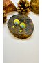 Handmade brass natural stone india earrings