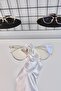 Gold Cat Eye Bone Square Transparent Women's Unisex Blue Light Protection Screen Goggle Glasses - 3
