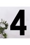 Number Four (4)Wall -Door-Garden - Number Size 12 X 7.5 cm Black 4mm Composite