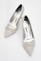 Women's Wrapped Stone Stiletto Silver Glitter - 5