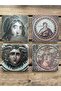 Natural Stone Printed Set of 4 Glasses - Medusa