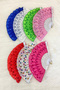 Sequin Embroidered Mixed Color Bride Bridesmaid Fan, Bride Bachelorette Party Henna Gift 6 Pieces - 3
