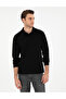 Black Slim Fit Non-Curling Collar Sweatshirt 50307408-Vr046 - 3