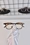 Leopard Pattern Transparent Unisex Blue Glasses - Light Protection, Bone Square Screen - 2