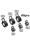 60Pcs/set 6-15mm Bagged Q673B Vacuum Spring Fuel Clip Oil Water Hose Pipe Tube Clamp Black Assort...