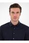 Navy Blue Slim Fit Long Sleeve Shirt 50291362-Vr033 - 2