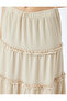 High Waist Ruffled Midi Skirt with Elastic Waist Wrap - 5