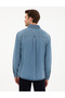 Blue Comfort Fit Long Sleeve Jean Shirt 50292072-Vr036 - 5