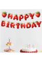 15 Pieces Strawberry Themed Happy Birthday Banner Banner Birthday Ornament Thick Cardboard