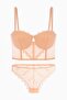 Olivia Lace Bustier Bra Panty Set - Without Support - Fashion - 2502 - Orange