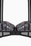 Tulle Detail, Glittery Sequin-Embellished Balconette Bra and Panty Set - Cup-Free - Fashion - 2587 - Black - 3
