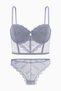 Olivia Lace Bustier Bra Panty Set - Non-Padded - Fashion - 2502 - Gray