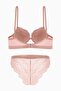 Andes Lace Bra and Panty Set - Extra Push Up, Padded - Dusty Rose 2576 - 4