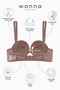 Extra Padded Double Push up Strapless Bra - Bronze Brown Micro Fabric with Removable Straps - 6