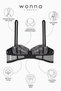 Tulle Detail, Glittery Sequin-Embellished Balconette Bra and Panty Set - Cup-Free - Fashion - 2587 - Black - 5