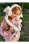 Cute Plush Rabbit Furry Moving Sound Pumping Earphones Children's Earphones White - 3