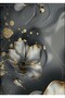 Hari̇kabi̇rev | Gold-Gray Abstract Flowers Combination 01 | Framed Glass Table 3 Pieces Vertical - 3