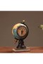 World Map Globe with Nostalgic Vintage Clock Decorative Ancient Collectible Creative Gift Art - 5