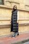 Judge Collar Snap Closure Long Puffer Vest BLACK 8229