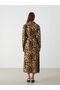 Brown Leopard Print Women's Shirt Dress - 4