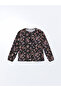 Lcw Grace Black Printed 1 Tie-Up Collar Print Women's Blouse