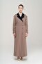 Epaulet Detailed Garnished Raglan Sleeve Lined Top Coat MINK 6548 - 2