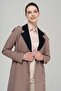 Epaulet Detailed Garnished Raglan Sleeve Lined Top Coat MINK 6548 - 4