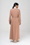 Handkerchief Collar Garni and Belt Detailed Lined Top Coat KAMEL 6549 - 6