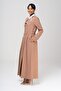Handkerchief Collar Garni and Belt Detailed Lined Top Coat KAMEL 6549 - 5