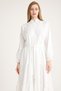 Gerafftes Chiffonkleid WEISS 9230-E - 2