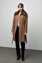 Detachable Fur Collar Plus Size Coat Taba 3004 - 6