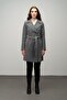 Double-Breasted Waist-Tied Coat Gray 3058 - 3