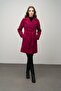 Double-Breasted Waist-Tied Coat Fuchia 3058