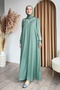 Mint Green Scuba Dress with Rhinestones and Pearls - 5
