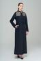 Judge Collar Epaulet and Mesh Detailed Lined Long Trench Coat NAVY BLUE 4294