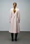 Yakada Zipper Detailed Belt Buckle Leather Trench Coat Stone 6609 - 8