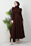 Berna Balloon Sleeve Dress Bitter Brown - 3