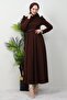 Berna Balloon Sleeve Dress Bitter Brown - 4