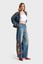 Women's T.Kot Color 2S566 Floral Embroidered Skater Fit Design Denim Jean - 5
