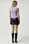 Monday Women's Stretchy Jersey Fabric Body Wrap Lightweight Stand Collar Lilac Blouse - 4