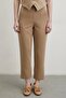 Skinny Fabric Trousers with Pencil Front Detail Mink - 4