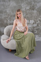 Women's Green Comfortable Stylish Layered Lined Skirt - 4